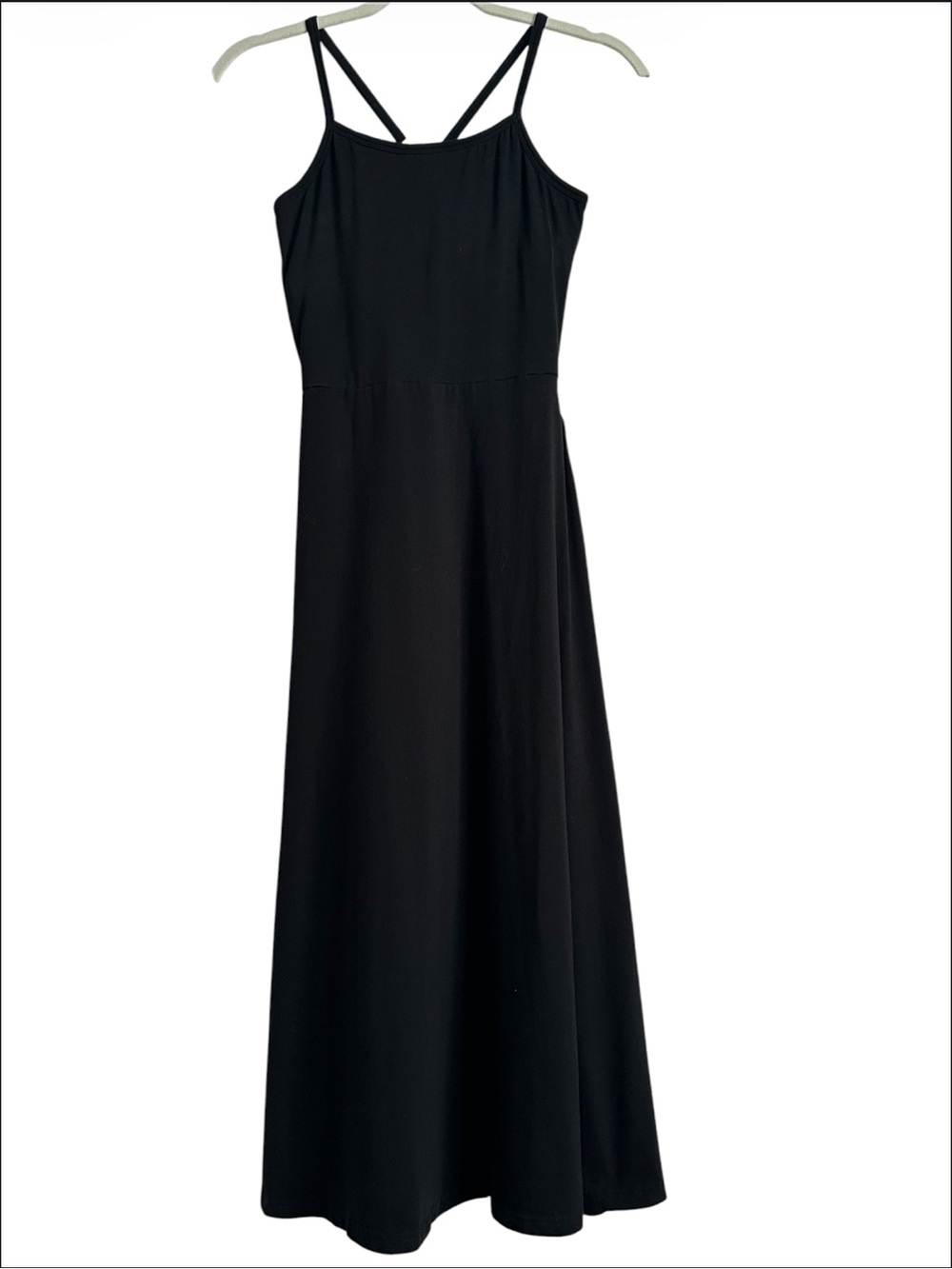 Pact Organic Cotton Midi Dress Black Racerback Pockets Fit And Flare Small - Picture 5 of 12